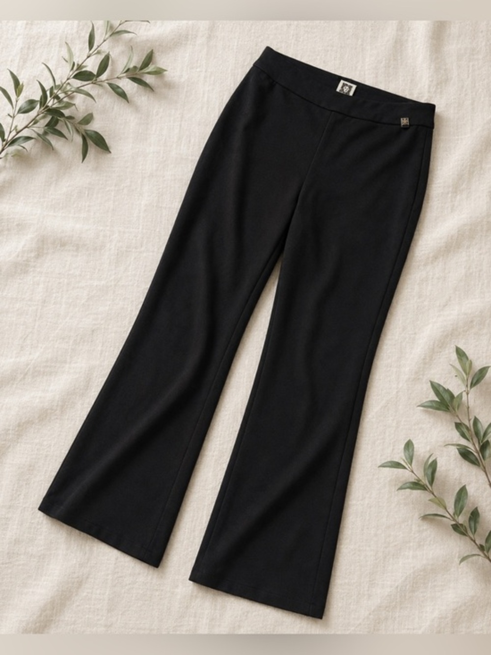 Anne Klein Black Bootcut Pants Pull-On Stretch Workwear 28.5” Inseam